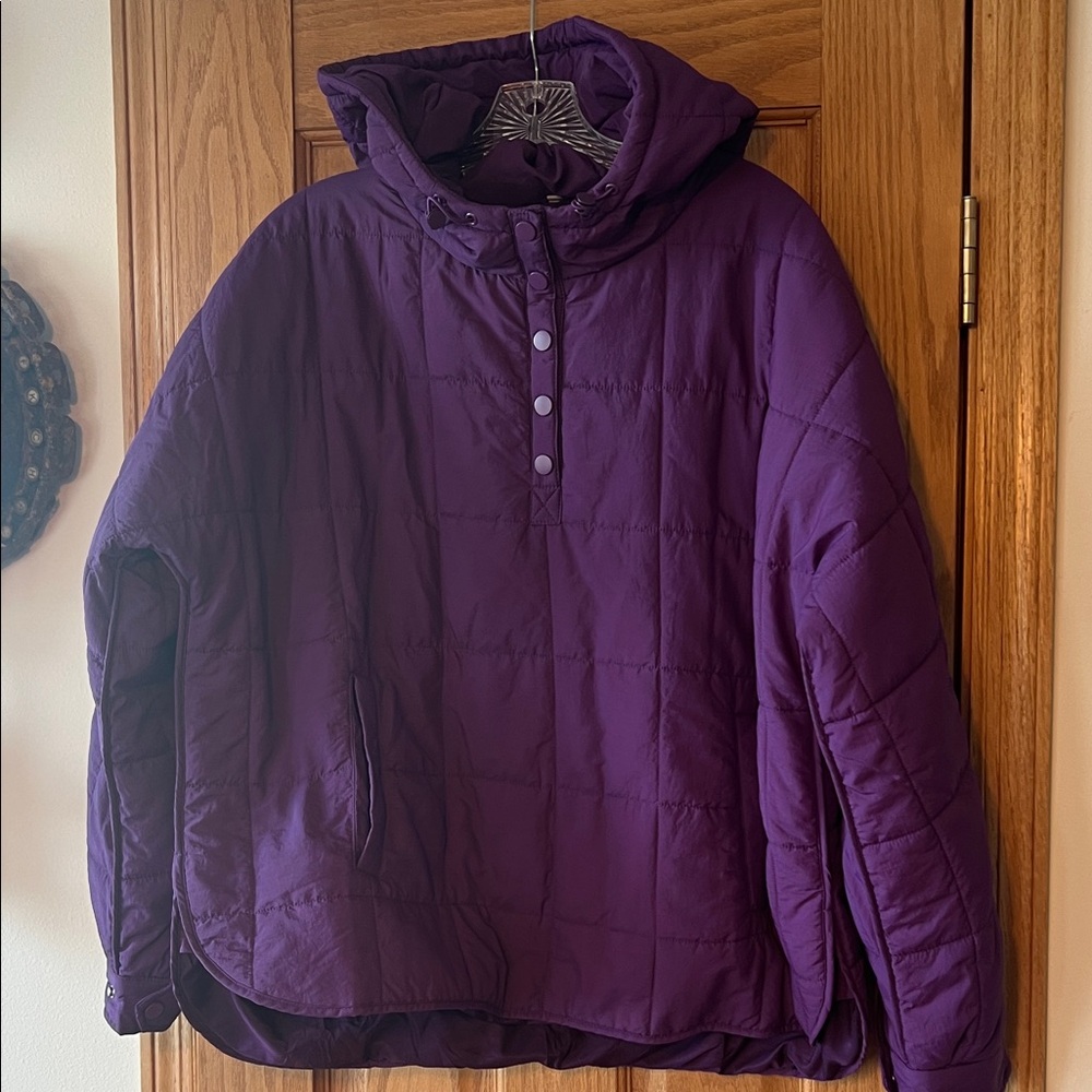 Quilted Pullover Quarter Button Jacket